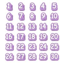 50pcs Reusable Numbered Pencil Toppers Reusable Pencil Labels  Students Teachers Organization 30 purple