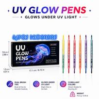 Dual Tip UV Glow Face Body Paint Markers Fluorescent Neon Pens for Party Halloween Makeup Set 6pcs(12colors)