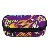 Pencil Pouch Spacious Storage 300D Polyester Zip Around Closure with Main Compartment Mesh Pocket and Pen Slots for Boys Girls One Size