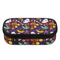 Pencil Pouch Wear Resistant Polyester Practical Zip Around Closure with Main Compartment Mesh Pocket and Pen Slots for Students One Size