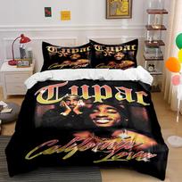 Tupac California Love Print Bedding Set Bedding set (1 duvet cover, 2 pillowcases, duvet not included) 135x200cm