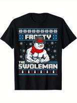 Frosty Swoleman Funny Christmas Workout Gym Weight Lifting T-Shirt 3XL