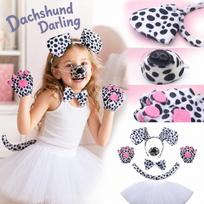 Dog Costume Accessory Set - Headband, Nose, Tie, Tail, Gloves, Skirt One Size