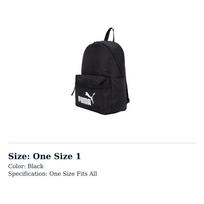 PUMA Athleisure Fabric Backpack Regular Womens Black 079852-01 One Size 1