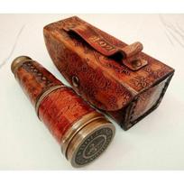 Antique Brass telescope Marine Nautical Vintage Leather Pirate Spyglass Scope