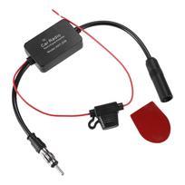 uxcell FM antenos stiprintuvas Universalus automobilio radijo antenos stiprintuvas Signalo stiprintuvas automobilio radijui juoda