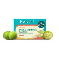 Pilgrim Vitamin C Detan & Brightening Facial Kit with Kakadu Plum for Glowing Skin 5ml Serum