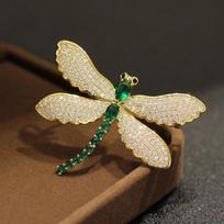 Dragonfly Themed Fashion Enamel Crystal Rhinestones Brooch Pin for Women Jewelry Clothes Dress Scarf Decoration