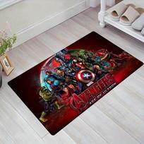 1pc Marvel Avengers Super Heroes Area Rug, Non Slip Floor Mat, Cartoon Character Design, Soft Velvet, Room Decor, Washable 60cm by 90cm