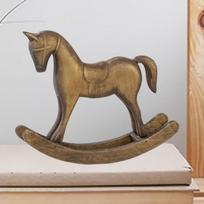 Rocking Horse Statue Artistic Art Crafts Decoration Versatile Decorative Figurine for Tabletop Living Room Office Cabinet Porch bronza