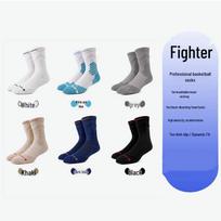 Men's High-Top Basketball and Running Towel Socks - Mid-Calf Length, Elite Thick, and Professional Bullfighting Style One Size