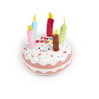 New Birthday Cake Dog Interactive 16cm Gnaw Bite Resistant Puppy Teething Sound Making Party Decor