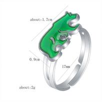 Mood Rings  Cute Cartoon Animal Pattern Sense Temperature Changing Color Opening Adjustable Jewelry Halloween