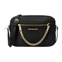 Michael Kors MK Jet Set Grandinėlė Užtrauktukas Vienspalvis Logotipas Kelioninė Odinė Kameros Rankinė Moteriška Peties Rankinė Juoda 35S1GTTC7L-BLACK Shopping Bag Set(Basic Set+Shopping Bag)