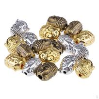 18 Piece Buddha Head Shape Spacer Loose Beads Jewelry Making Charms Accessories for DIY Necklace