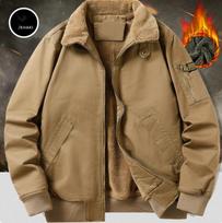 Men's Winter Fleece-Lined Jacket Oversized Collar Warm Jacket L