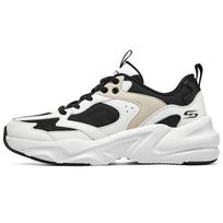 Skechers DLites Comfortable Casual Low Top Lifestyle Shoes Women sneakers White Black Beige 117365-BKW 35