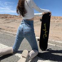 Women's High Rise Skinny Jeans High Stretch Fleece Lined Thick Slim Pencil Denim Pants Sweet Princess Style Winter Washed Trousers XS