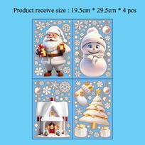 Christmas Snowman Snowflake Santa Claus Wall Sticker New Year Glass Window Decoration Mural Room Home Decor Electrostatic Decals