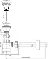 Mcalpine HC1L bottle sink siphon, low white