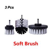 UNTIOR 3Pcs/Set Electric Scrubber Brush Drill Brush Kit Plastic Round Cleaning For Carpet Glass Car Tires Nylon Brushes
