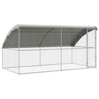 vidaXL Kennel pour Chiens 2 pcs Argenté 4 x 2 x 2 m Acier galvanisé
