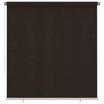 Outdoor Roller Blind 225 (W) x 230 (H) cm Brown HDPE