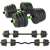 Adjustable Dumbbell Set 30 KG Dumbbell Set Dumbbells Barbells Weight Set for Strength Training 140 x 22 x 22 cm žalia
