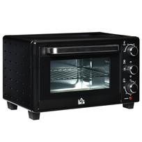 Mini Oven, 21 L Toaster Oven with 1 Wire Rack and 1 Baking Tray, 3 Cooking Modes, 100 °C-230 °C, Stainless Steel, Glass, Black 46 x 38.5 x 29 cm