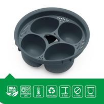4-Grid Steamed Egg & Bun Maker with Heat Insulation Gray