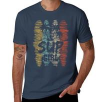 Vintage Paddleboard Art Sup Girl Tshirt Soft Lightweight Cotton Tshirt S