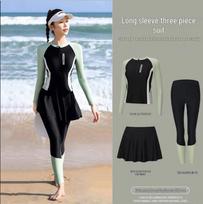 Women's 2026 Sun Protection Three-Piece Long Sleeve & Pants Snorkeling Suit Double Extra Large