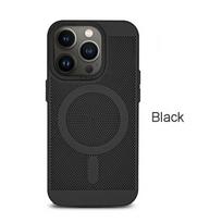 Heat Dissipation Magsafe Magnetic Case For iPhone 14 15 Plus 13 12 11 Pro Max Metal Lens Frame Matte Breathable Grid Hard Cover For iPhone 15 Pro