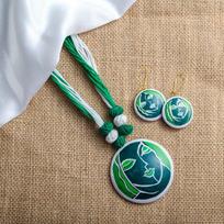 Handcrafted Clay Jewelry Set Green Girl Next Door
