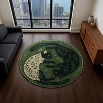 Yin Yang Cat Rug Celestial Moon Stars Black White Living Room Bedroom Home Decoration Carpet 40x40cm