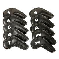 10Pcs Golfs Club Head Cover Golfs Club Cover Iron Headcover PU Leather Iron Head Cover Watertight Golfs Putter Cover Set 1