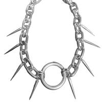 Contemporary Rivet Detail Alloy Necklace Hip Hop Jewelry For Women Concerts Night Out Trendy Fashion Statement 1