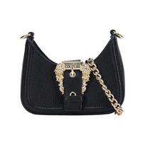 Versace Jeans Couture Logotipo Grandinėlės Metalo Sagtis PU Pusmėnulio Formos Krepšys Moteriški Rankiniai Krepšiai Juodas 74VA4BFV-ZS413-899 Basic Set (Bag+Dust Bag)