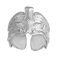 Yin Taifei Silver Thai Taotie Beast Ring: Adjustable, Bold Men's Statement Ring with Mythical Design. Adjustable
