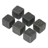6/9Pcs Reusable Wine Drinks Cooler Ice Cube Chilling Stone Rock Barware Tool Black-6Pcs