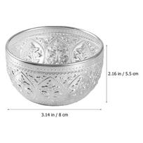 Thai Small Tin Bowl Carved Water Offering Bowl Essential Oil Spa Massage Storage Vintage Design Massage Essential Oil Container