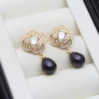Genuine Freshwater Pearl Drop Earrings For Women,Natural 925 Silver Pearl Earrings Wife Mother Birthday Gift White Black