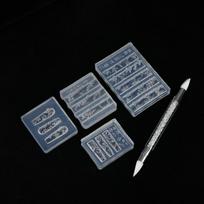 4Pcs Relief Lily Flowers Nail Carving Mold 3D Silicone Hibiscus Flowers Petals Modeling Templates With Carving Pen Nail Tools 4Pcs