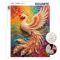 Majestic Peacock Pearl Kit 5D Round Rhinestone Art Handmade Wall Picture Elegant Home Decor Present for Daily and Holiday Use 30x40cm beige