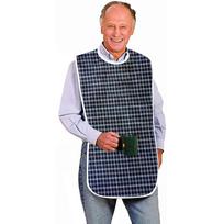 Large Waterproof Adult Dining Bib PVC Material Adjustable Neck Strap Easy Clean Reusable Mealtime Protection for Seniors and Adults mėlyna