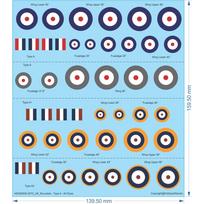 UK Roundels - Type A - All Sizes - 1/72 - Water Decal - Waterslide, 1/72