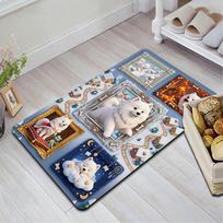 Canine Dreamscape Pattern Rug Floor Mat for Living Room or Bedroom Soft and Comfortable Carpet a Gift for Birthday and Holiday. 40x60cm( 15x23in )