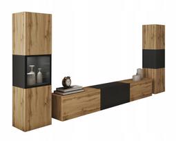 Modern 180 TV set with a display cabinet and a LED column for the living room