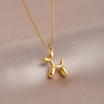 Silver Cute Animal Balloon Dog Necklaces Creative Pendant Clavicle Chain Necklace Ladies Girl Jewelry