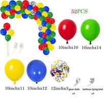 Carnival Circus Balloon Garland Arch Kit Red Blue Yellow Confetti Balloon Star Foil Toy Ballon Party Birthday Decoration Rainbow As picture